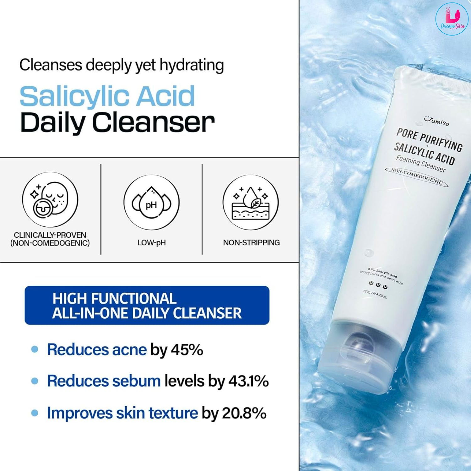 Jumiso Pore Purifying Salicylic Acid Foaming Cleanser 120g